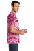 Port & Company PC147 Mens Tie-Dye Short Sleeve Crewneck T-Shirt Maroon Model Side