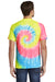 Port & Company PC147 Mens Tie-Dye Short Sleeve Crewneck T-Shirt Neon Rainbow Model Back