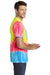 Port & Company PC147 Mens Tie-Dye Short Sleeve Crewneck T-Shirt Neon Rainbow Model Side