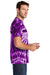 Port & Company PC147 Mens Tie-Dye Short Sleeve Crewneck T-Shirt Purple Model Side