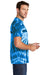 Port & Company PC147 Mens Tie-Dye Short Sleeve Crewneck T-Shirt Royal Blue Model Side