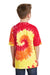 Port & Company PC147Y Youth Tie-Dye Short Sleeve Crewneck T-Shirt Blaze Rainbow Model Back