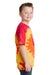 Port & Company PC147Y Youth Tie-Dye Short Sleeve Crewneck T-Shirt Blaze Rainbow Model Side