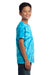 Port & Company PC147Y Youth Tie-Dye Short Sleeve Crewneck T-Shirt Turquoise Blue Model Side