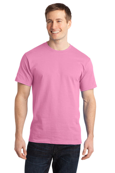 Port & Company PC150 Mens Short Sleeve Crewneck T-Shirt Candy Pink Model Front