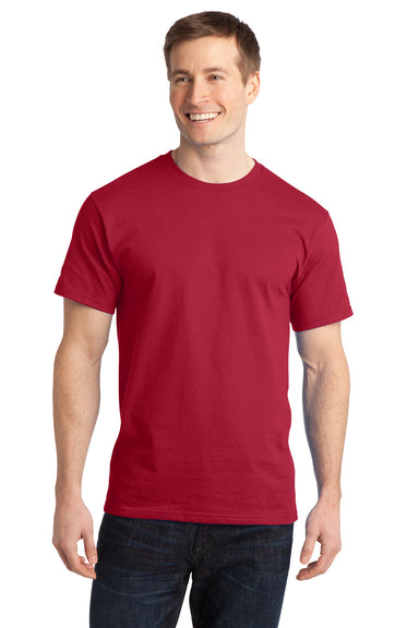 Port & Company PC150 Mens Short Sleeve Crewneck T-Shirt Red Model Front