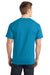 Port & Company PC150 Mens Short Sleeve Crewneck T-Shirt Turquoise Blue Model Back