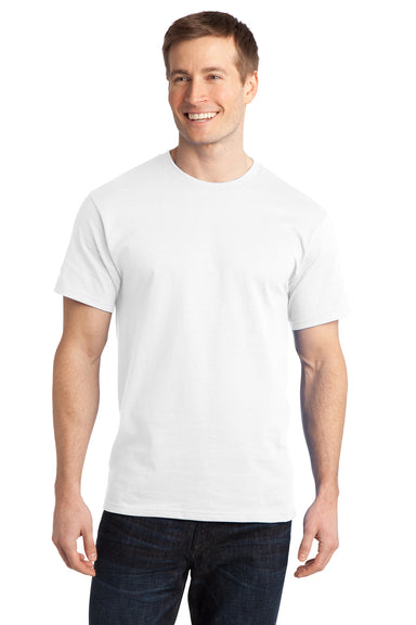 Port & Company PC150 Mens Short Sleeve Crewneck T-Shirt White Model Front