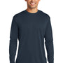 Port & Company Mens Dry Zone Performance Moisture Wicking Long Sleeve Crewneck T-Shirt - Deep Navy Blue