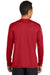 Port & Company PC380LS Mens Dry Zone Performance Moisture Wicking Long Sleeve Crewneck T-Shirt Red Model Back