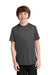 Port & Company PC380Y Youth Dry Zone Performance Moisture Wicking Short Sleeve Crewneck T-Shirt Charcoal Grey Model Front