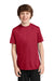 Port & Company PC380Y Youth Dry Zone Performance Moisture Wicking Short Sleeve Crewneck T-Shirt Red Model Front