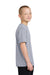 Port & Company PC380Y Youth Dry Zone Performance Moisture Wicking Short Sleeve Crewneck T-Shirt Silver Grey Model Side