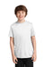 Port & Company PC380Y Youth Dry Zone Performance Moisture Wicking Short Sleeve Crewneck T-Shirt White Model Front