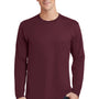 Port & Company Mens Fan Favorite Long Sleeve Crewneck T-Shirt - Athletic Maroon