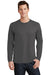 Port & Company PC450LS Mens Fan Favorite Long Sleeve Crewneck T-Shirt Charcoal Grey Model Front