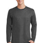 Port & Company Mens Fan Favorite Long Sleeve Crewneck T-Shirt - Heather Dark Grey