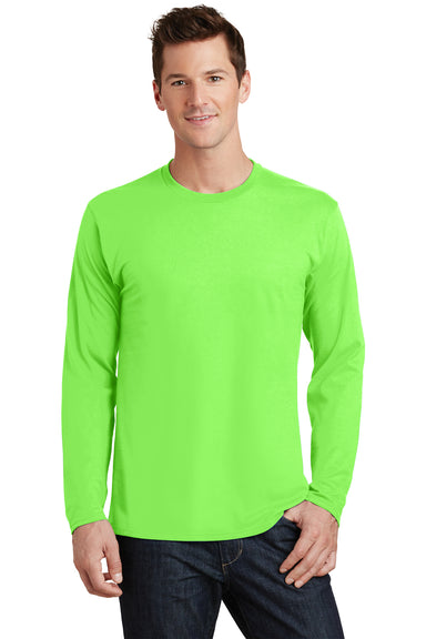 Port & Company PC450LS Mens Fan Favorite Long Sleeve Crewneck T-Shirt Flash Green Model Front