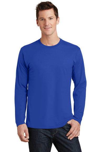 Port & Company PC450LS Mens Fan Favorite Long Sleeve Crewneck T-Shirt True Royal Blue Model Front