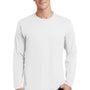 Port & Company Mens Fan Favorite Long Sleeve Crewneck T-Shirt - White