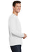 Port & Company PC450LS Mens Fan Favorite Long Sleeve Crewneck T-Shirt White Model Side