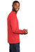 Port & Company PC455LS Mens Fan Favorite Long Sleeve Crewneck T-Shirt Heather Bright Red Model Side