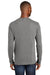 Port & Company PC455LS Mens Fan Favorite Long Sleeve Crewneck T-Shirt Heather Graphite Grey Model Back