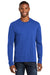 Port & Company PC455LS Mens Fan Favorite Long Sleeve Crewneck T-Shirt Heather True Royal Blue Model Front