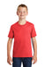 Port & Company PC455Y Youth Fan Favorite Short Sleeve Crewneck T-Shirt Heather Bright Red Model Front