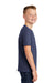 Port & Company PC455Y Youth Fan Favorite Short Sleeve Crewneck T-Shirt Heather Team Navy Blue Model Side