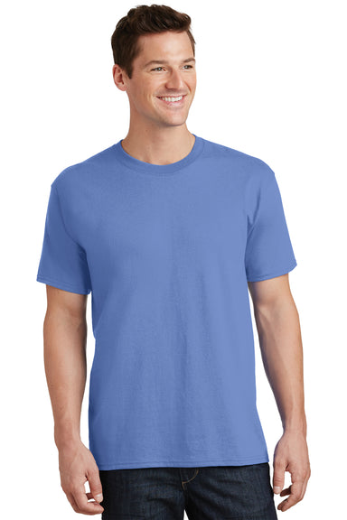 Port & Company PC54/PC54T Mens Core Short Sleeve Crewneck T-Shirt Carolina Blue Model Front