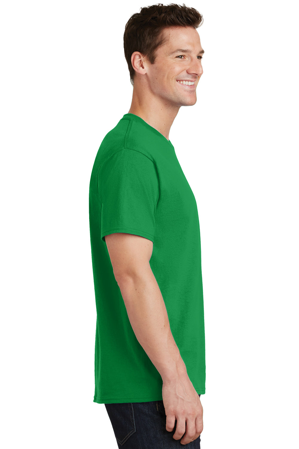 Port & Company PC54/PC54T Mens Core Short Sleeve Crewneck T-Shirt Clover Green Model Side