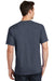 Port & Company PC54/PC54T Mens Core Short Sleeve Crewneck T-Shirt Heather Navy Blue Model Back