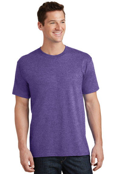 Port & Company PC54/PC54T Mens Core Short Sleeve Crewneck T-Shirt Heather Purple Model Front