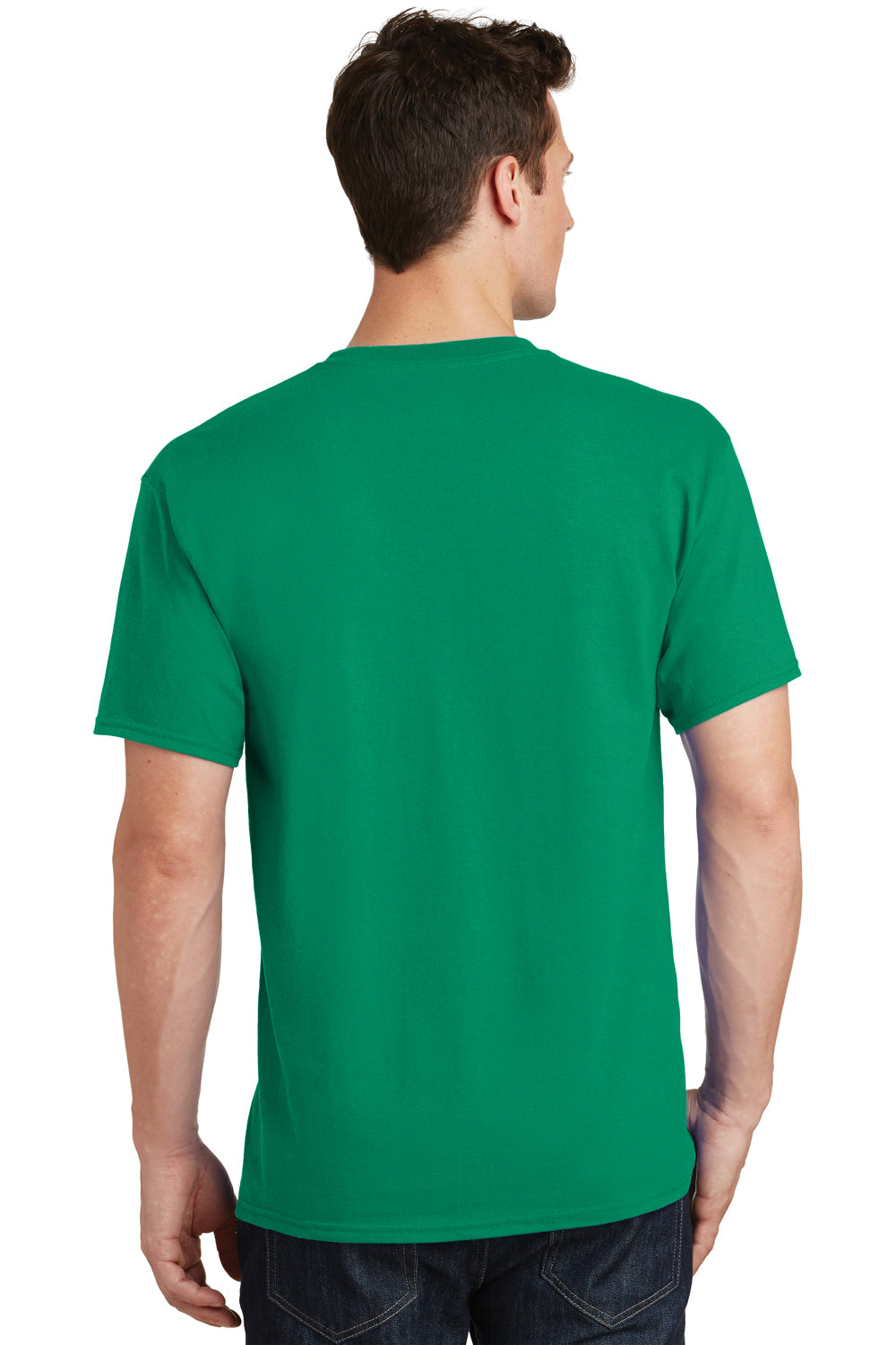 Port & Company PC54/PC54T Mens Core Short Sleeve Crewneck T-Shirt Kelly Green Model Back