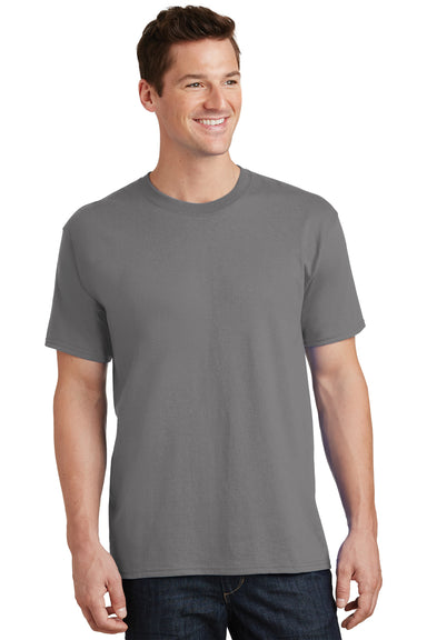 Port & Company PC54/PC54T Mens Core Short Sleeve Crewneck T-Shirt Medium Grey Model Front