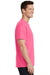 Port & Company PC54/PC54T Mens Core Short Sleeve Crewneck T-Shirt Neon Pink Model Side