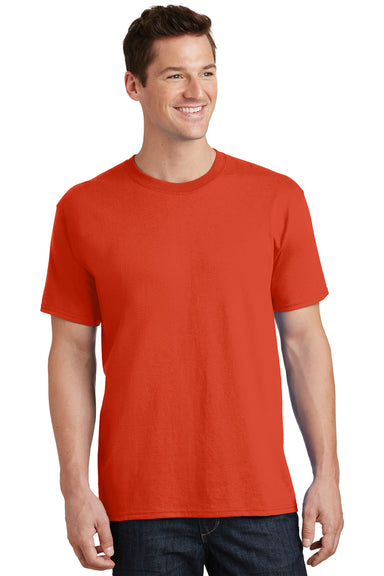 Port & Company PC54/PC54T Mens Core Short Sleeve Crewneck T-Shirt Orange Model Front