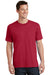 Port & Company PC54/PC54T Mens Core Short Sleeve Crewneck T-Shirt Red Model Front