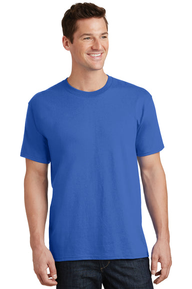 Port & Company PC54/PC54T Mens Core Short Sleeve Crewneck T-Shirt Royal Blue Model Front