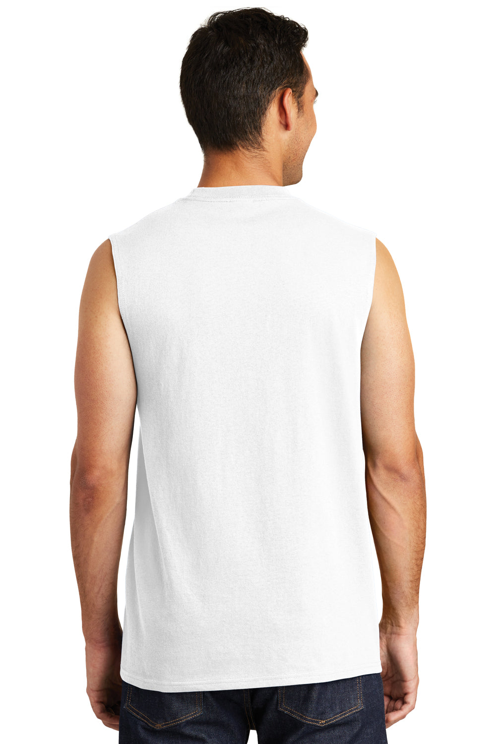 Port & Company PC54SL Mens Core Tank Top White Model Back