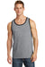 Port & Company PC54TT Mens Core Tank Top Heather Grey/Jet Black Model Front