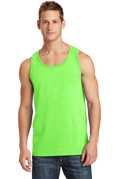 Port & Company PC54TT Mens Core Tank Top Neon Green Model Front