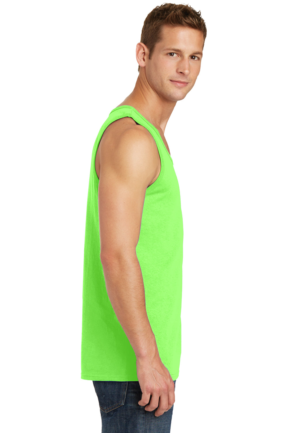 Port & Company PC54TT Mens Core Tank Top Neon Green Model Side