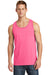 Port & Company PC54TT Mens Core Tank Top Neon Pink Model Front