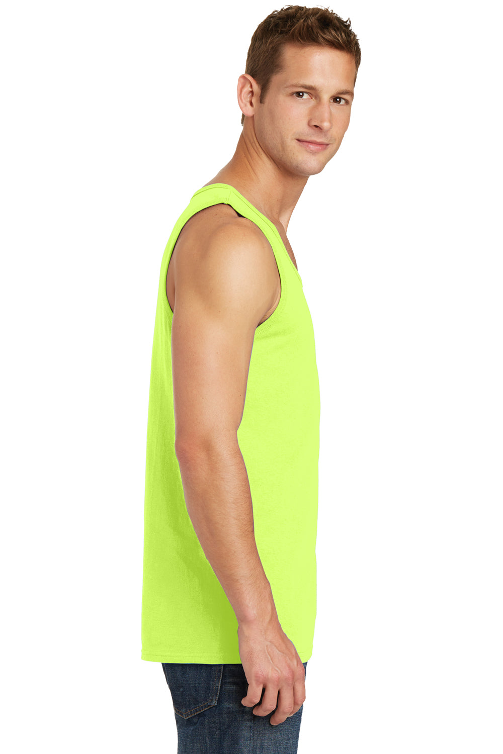 Port & Company PC54TT Mens Core Tank Top Neon Yellow Model Side