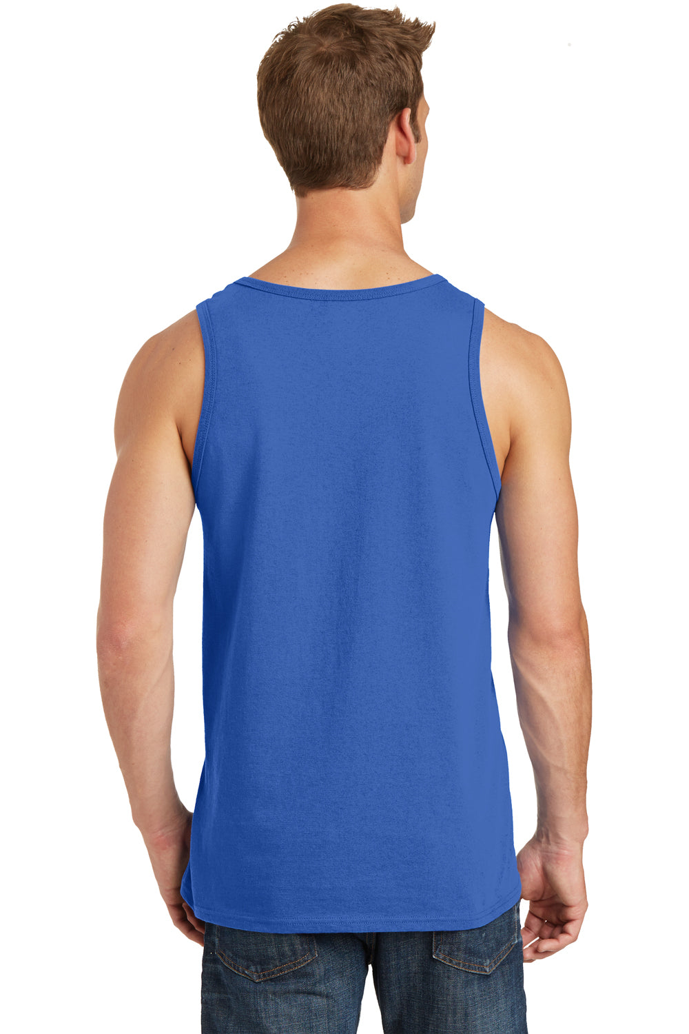 Port & Company PC54TT Mens Core Tank Top Royal Blue Model Back