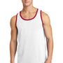 Port & Company Mens Core Tank Top - White/Red