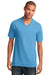 Port & Company PC54V Mens Core Short Sleeve V-Neck T-Shirt Aquatic Blue Model Front