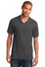 Port & Company PC54V Mens Core Short Sleeve V-Neck T-Shirt Charcoal Grey Model Front